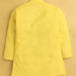 Jeet Ethnics Full Sleeves Graph Checked Designed Kurta With Pyjama  - Yellow image 4