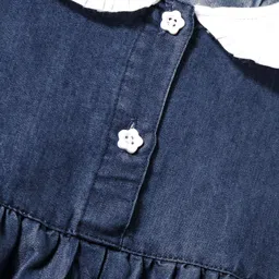 kookie kids Kookie KidsFull Peasant Sleeves Peter Pan Collared Tiered Frock- Navy Blue image 3