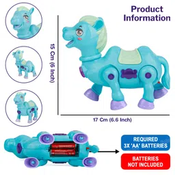 Fiddlerz Electric Walking Camel Toy for Kids with Music Colorful Lights and Interactive Features Fun Battery Operated Animal Toy for Boys and Girls(Blue) image 3