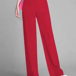 BAESD Women Colourblocked Relaxed Straight Leg High-Rise Non Iron Trousers-image-64