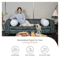 myarmor MY ARMOR Micro Fibre Bolster Pillow with Velvet Cover Pack of 2 - Brown image 5