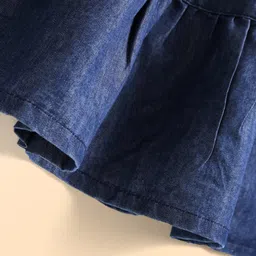 kookie kids Kookie KidsFull Peasant Sleeves Peter Pan Collared Tiered Frock- Navy Blue image 5