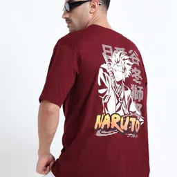 QUCO Men Typography Printed Bio Finish Dropshoulder OversizedT-shirt image 4