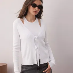 Trendyol Women V-Neck Ribbed Cardigan-picture-20