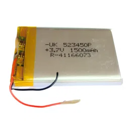 3.7V 1500mAH LiPo Rechargeable Battery Model UK-523450P image 1