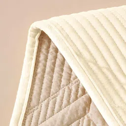 HOUSE OF QUIRK Herringbone Chenille White Self Design Velvet Anti-Slip 1 Seater Sofa Mat image 3