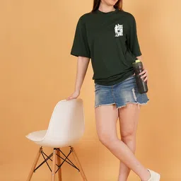 Kushi Flyer Women Pack of 2 Bugs Bunny Graphic Printed Round Neck Relaxed Fit T-shirts image 5