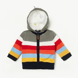 Juniors by Lifestyle Boys Striped Hooded Acrylic Cardigan Sweater-image-29