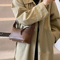 KPOP Women Solid Structured Shoulder Bag image 4