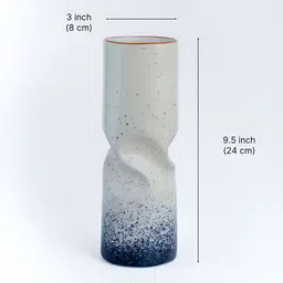 Glimpse Homes White Ombre Patterned Ceramic Flower Vase image 3