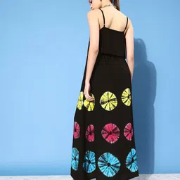 KASSUALLY Women Classy Black Tie & Dye Dress image 2