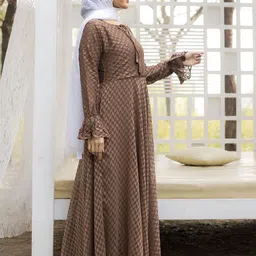 SARINKU Puff Sleeve Georgette Fit & Flare Maxi Dress image 2