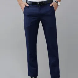 Van Heusen Men Textured Slim Fit Trousers-picture-26