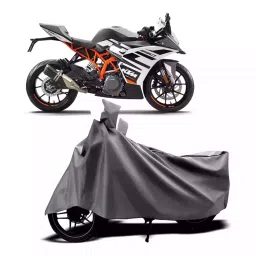 Auto Pearl Two Wheeler Cover with Bag for KTM RC 390 BS6, Silver-picture-37