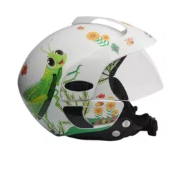 Studds MARSHALL KIDS D3 DECOR WHITE 500 mm X Small Open Face Helmet, D3 GRASSHOPPER image 5
