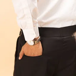 Hidden Loops Men Smart Loose Fit Pleated Trousers image 2