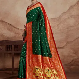 KALINI Woven Design Zari Silk Blend Banarasi Saree image 3