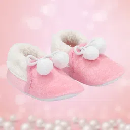 Coco Candy Fur & Pom Pom Booties - Pink-picture-13