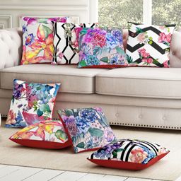 Sej by Nisha Gupta Pack of 8 Florals Premium  Cushion Covers - White-picture-37
