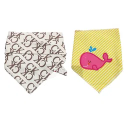 Chinmay Kids Reusable Baby Bibs Two Layered Cute Prints Edges Assorted Color Pack of 2  (White-Yellow)-picture-27