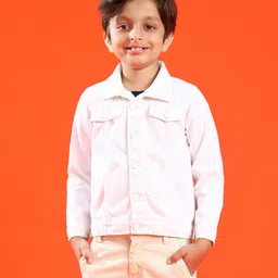 Tales & Stories Full Sleeves Solid Jacket - White-picture-26