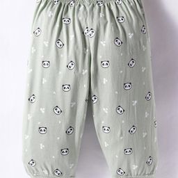 Tango Single Jersey Knit Full Length Lounge Pants with Animal Print - Olive Green-picture-26
