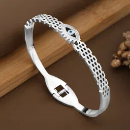 PRIVIU American Diamond Anti Tarnish Evil Eye Openable Bangle-Style Bracelet-picture-26