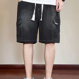StyleCast Men Washed Regular Fit Mid-Rise Denim Shorts-picture-17