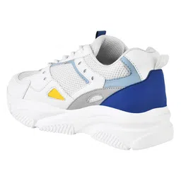 Shoetopia Colour Blocked Sneakers - White & Blue image 3