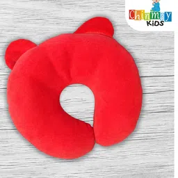 Chinmay Kids Soft Pillow Baby Head Shaper U Shape Anti-Flat Sleeping Support Cushion for Newborn Babies Child Infant Toddler  Light Red image 3