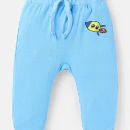 Babyhug Cotton Knit Full Length Diaper Leggings With Stripes & Space Theme Print Pack Of 3 - Navy White & Light Blue image 4