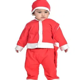 BookMyCostume Fleece Full Sleeves Santa Claus Costume Set With Goodies Bag - Red & White image 5