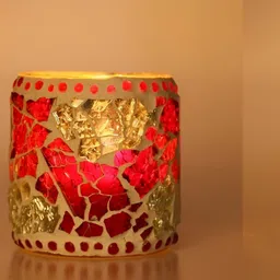 1ST TIME White & Red 2 Pieces Cylindrical Shaped Candle Holders-image-72