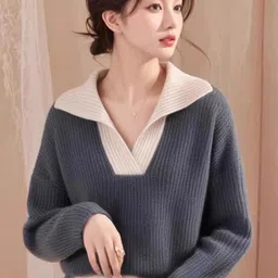 bebe Women Ribbed Shirt Collar Sweaters-picture-30