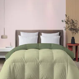 MULBERRY LIVING Double Sage Green & Olive Green Reversible Comforter(Queen)-image-78