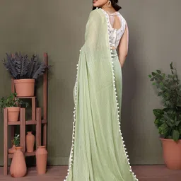 Anouk Striped Embroidered Saree image 4