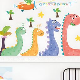 INDIAN ROYALS Pink & Green Cartoon Dinosaur Printed Waterproof Wall Stickers-picture-7