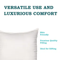 Aura White 3-Pcs Striped Microfiber Cushion Pillow Filler image 2