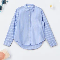 max Girls Striped Spread Collar Regular Fit Pure Cotton Casual Shirt-image-18