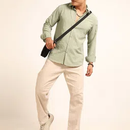 THE BEETEL HOUSE Men Classic Fit Textured Spread Collar Casual Shirt image 3