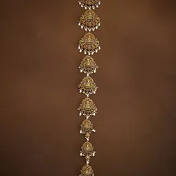 Kushal's Fashion Jewellery Women Set Of 9 Ruby Gold-Plated Ethnic Antique Hair Choti-image-43