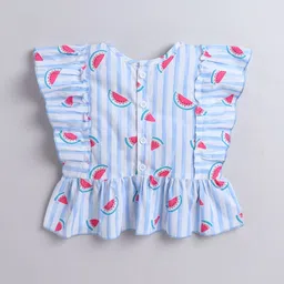 The Magic Wand Girls Conversational Print Peplum Cotton Regular Top image 3