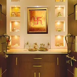 ADA Handicraft Gold-Toned Swastik Wooden Wall Photo Frame image 3