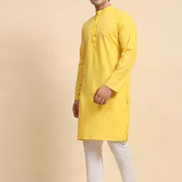 SKAVIJ Men Regular Pure Cotton Kurta with Pyjamas image 3