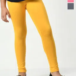 KAYU Girls Pack Of 3 Solid Ankle-Length Leggings-image-20