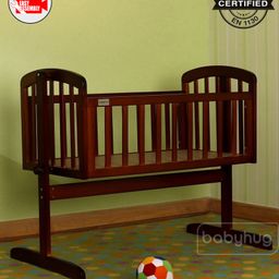 Babyhug Joy Cradle With Mosquito Net - Walnut Colour-picture-42