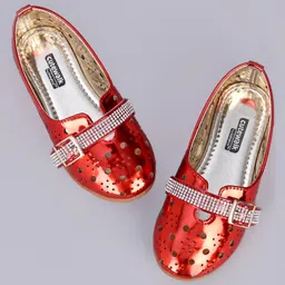 Cute Walk by Babyhug Party Wear Belly Shoes - Red-picture-19