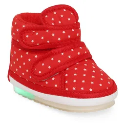 Chiu Stars Printed Double Velcro Closure LED Musical Shoes - Red-picture-20
