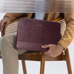 Lapis Bard Men Bordeaux Enigma Leather 14-inch Laptop Bag image 2