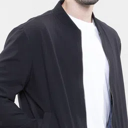 LOVE PANGOLIN Men Solid Lightweight Bomber Jacket image 4